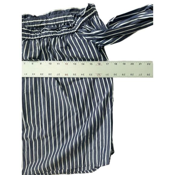 J.Crew EUC Stripped Off Shoulder Top Blouse Size 0 Open Shoulder - Picture 6 of 8